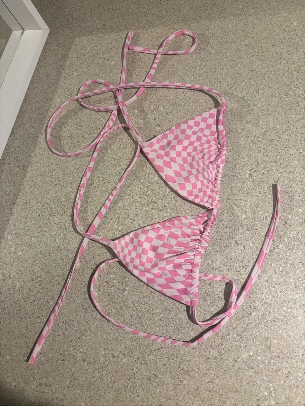 Frankie's Bikinis Pink Triangle Bikini Top